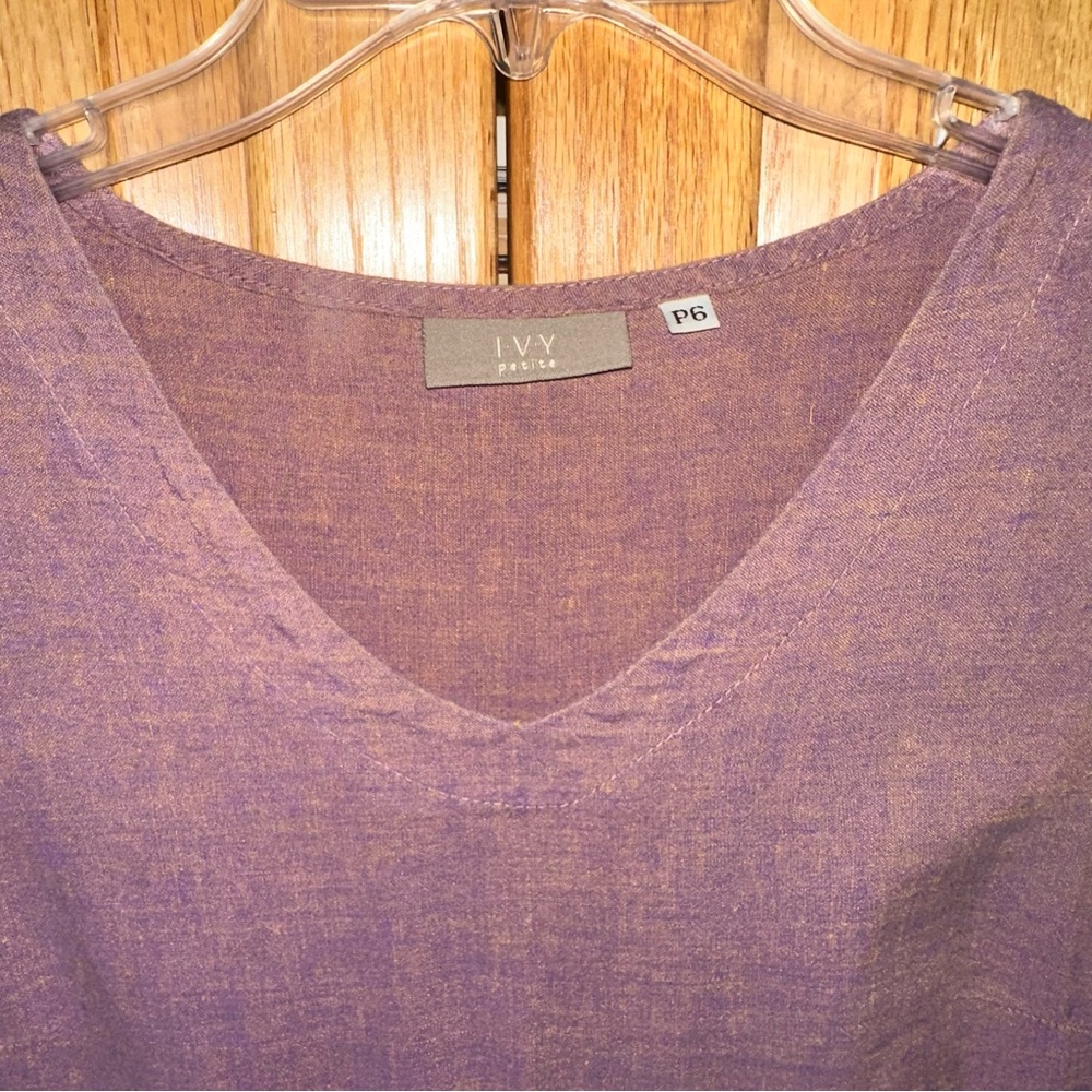 I.V.Y petite P6 Elegant Purple Sleeveless Dress with embroidery empire waist - Picture 6 of 9